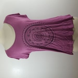 Lascana Berry Boho Print Short Sleeve T- Shirt Top 8 10